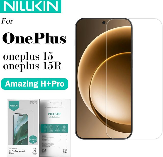 Nillkin Displayschutzfolie aus gehärtetem Glas für OnePlus 15 und OnePlus 15R Pro Serie, transparent, 9H Anti-Explosions-Schutz - Bild 1