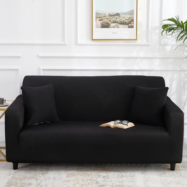 BC-Warm Home Universeller Sofabezug aus elastischer Milchseide in Schwarz, Breite: 90-140 cm - Bild 1
