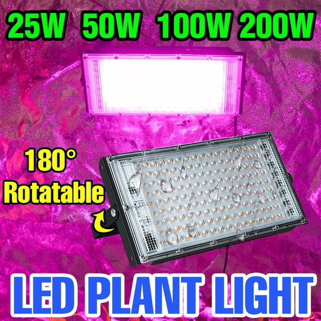 200W LED Vollspektrum Phyto Lampe für Indoor Anbau von Obst und Gemüse, wasserdichte Pflanzenlampe in Schwarz - Bild 1