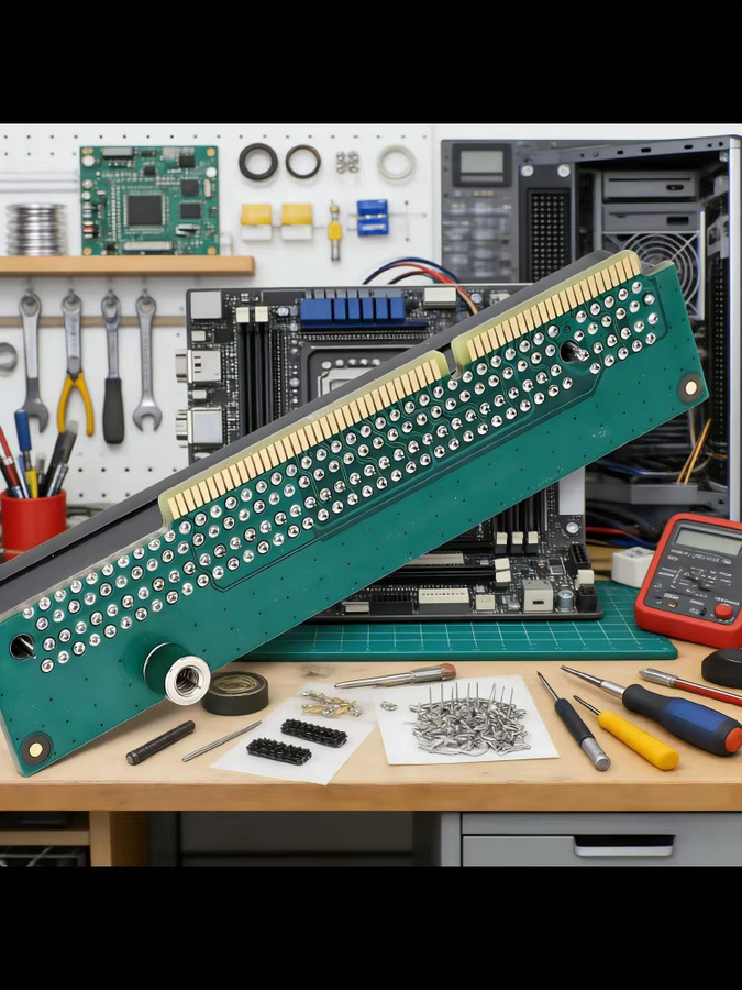 Qiilu PCIe x16 Grafikkarten-Riser-Karte 4-Port GPU-Adapterplatine in Grün für Tiny5 M920x M720q P330 - Bild 7