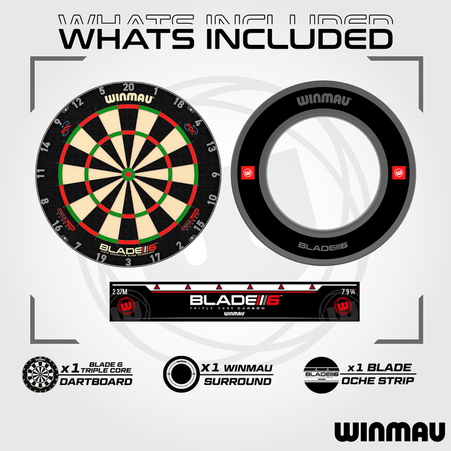Winmau Blade 6 Triple Core Dartboard Dartscheibe mit Zubehör-Set - Bild 2