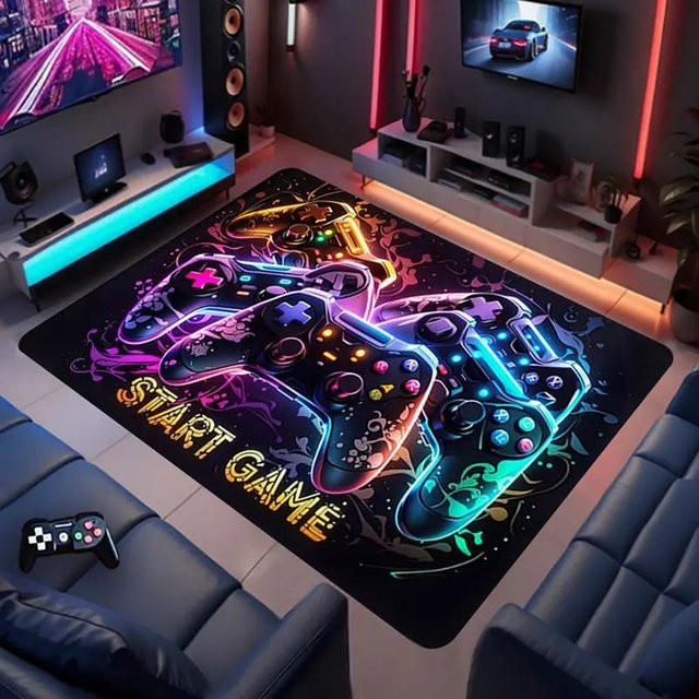 Lodestar Gaming-Teppich mit Controller-Design, bunt, B/T: 60 x 40 cm, rutschfest und maschinenwaschbar - Bild 1