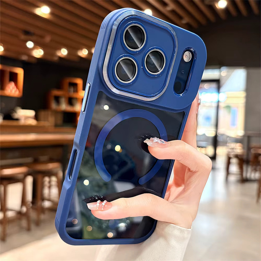 Xeber Magnetische Metall-Linsenschutz-Hülle für iPhone kompatibel mit iPhone 17 Pro Max 16 15 14 13 12, Transparent, Unterstützt kabelloses Laden - Bild 3