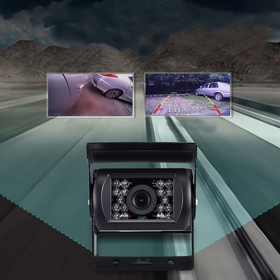 Bileeko 7-Zoll Backup-Kit mit Nachtsicht-Rückfahrkamera in Schwarz für LKW, Bus, Anhänger und Pickup - Bild 5