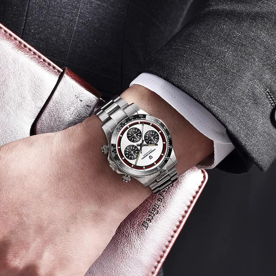 PAGANI DESIGN Chronograph, Quarz, Edelstahl, Keramiklünette, Saphirglas, Herren - Bild 3