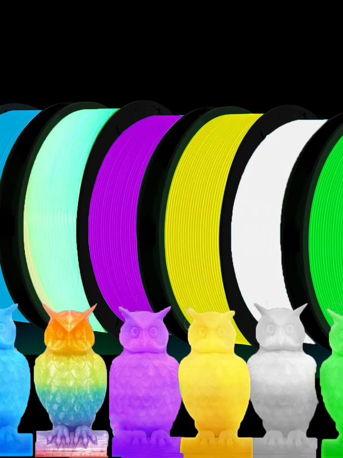 MANLANG 3D-Drucker Filament Set im Dunkeln leuchtend, PLA FDM Filament 1,75mm, 6 x 250g, Weiß und Multicolour - Bild 3