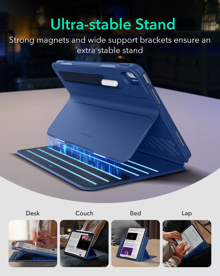 ESR Abnehmbare Magnetische Schutzhülle für iPad Air 11/13 und iPad Pro 12.9/11 mit verstellbarem Winkel in Blau und Lila - Bild 3