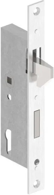 FeNau Schiebetorschloss aus Edelstahl in Silber mit Hakenfalle und 40 mm Dornmaß - Bild 1