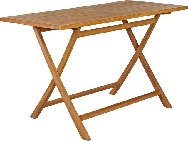 Klappbarer Gartentisch Bari von GARLAND aus Teakholz in Braun, B/T/H: 125 x 60 x 75 cm - Bild 1