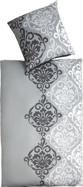 Kinzler Bettwäsche Ornament 2-teilig mit Reißverschluss, Grau/Mehrfarbig, B/H: 135 x 200 cm - Bild 1