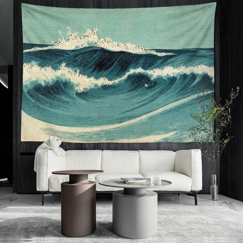 Super Six Wandbehang Engel Blau Abstrakt Bohemian Stil Textil B: 95 cm, H: 70 cm - Bild 2