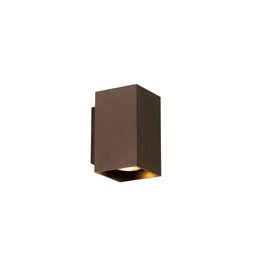 QAZQA Moderne Wandleuchte Sandy Quadratisch in Dunkelbronze aus Aluminium mit GU10 Fassung und Dimmfunktion - Bild 2