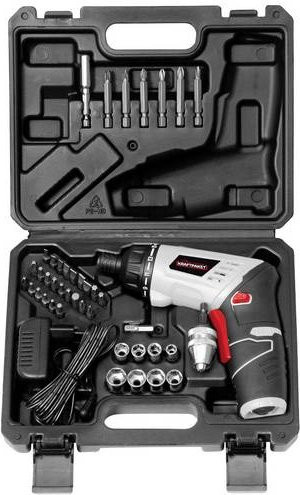 Dino KRAFTPAKET Multiplex 41-tlg Akku-Schrauber 3.6V mit 1300 mAh Li-Ion Akku und Zubehör in Weiß - Bild 1