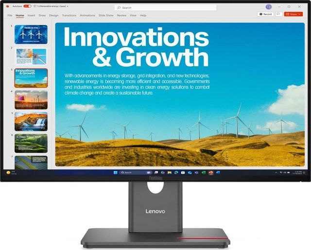 Lenovo ThinkVision P24QD-40 QHD IPS-Monitor 23.8 Zoll 120 Hz Schwarz mit USB-C, HDMI, DisplayPort und Ethernet/LAN - Bild 1