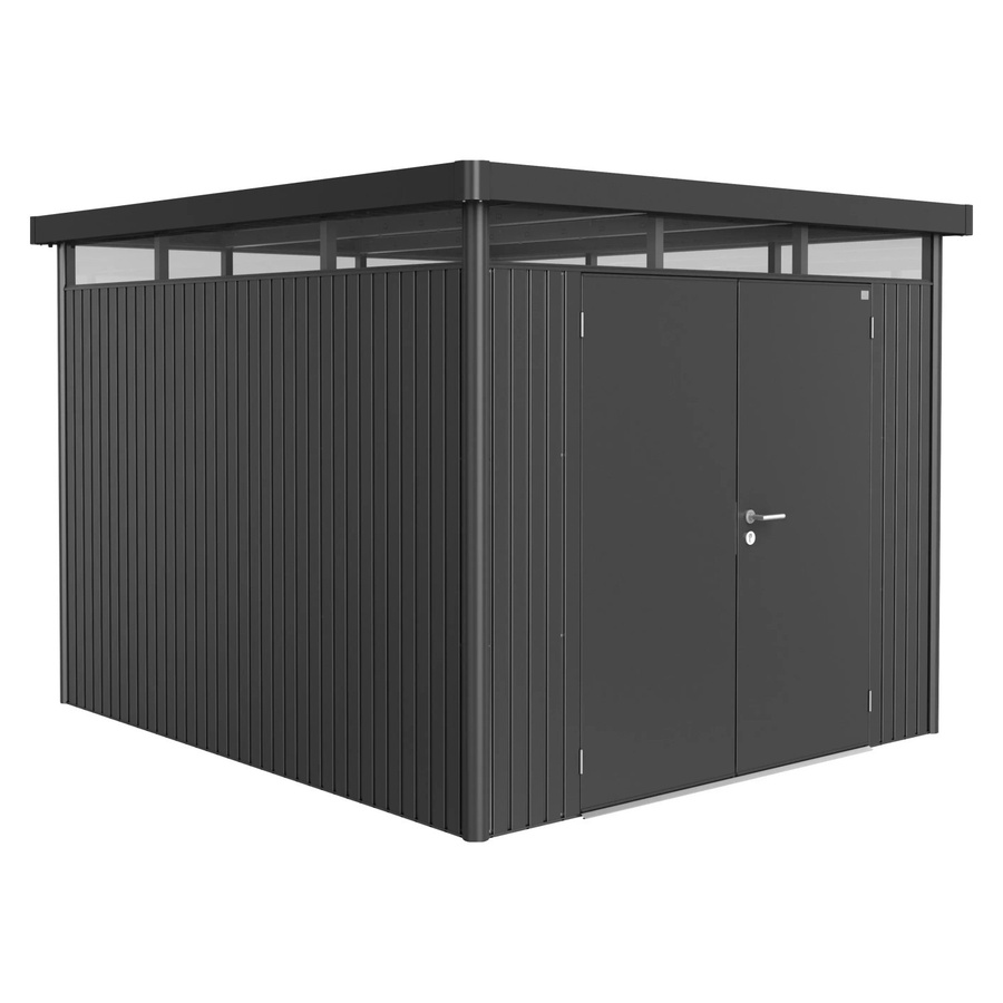 Biohort Gerätehaus HighLine aus Metall mit Doppeltür in Dunkelgrau-Metallic, 7,6 m², B x H x T: 275 x 222 x 315 cm - Bild 2