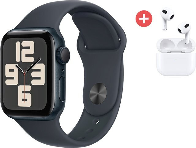 Apple Watch SE GPS 40mm in Mitternacht mit Apple AirPods 3. Gen MagSafe - Bild 1