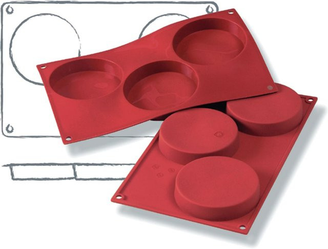 Schneider Silikonbackform Biskuit rot, 140 ml, B/T/H: 17,5 x 17,5 x 10,3 cm - Bild 1