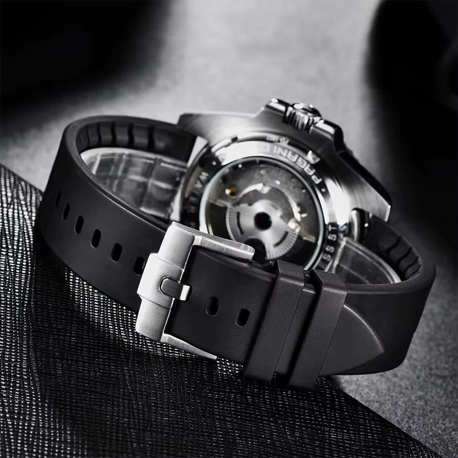 PAGANI DESIGN Armbanduhr, GMT, Mechanisch, Edelstahl, Kautschukarmband, 40 mm, Herren - Bild 5