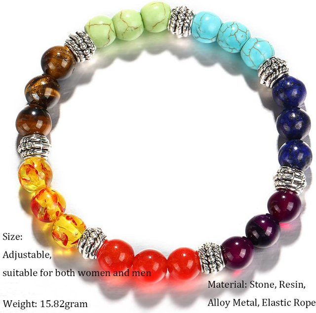AAA Jewelry 7 Chakra-Armband, Perlen, Naturstein, Bunt, Unisex - Bild 1