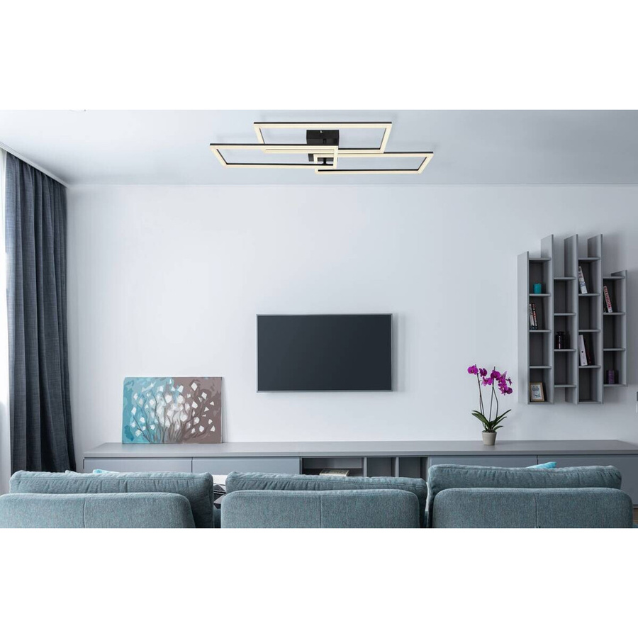Globo LED-Deckenleuchte Tiny Schwarz matt, B/H/T: 90 x 40 x 8 cm - Bild 2