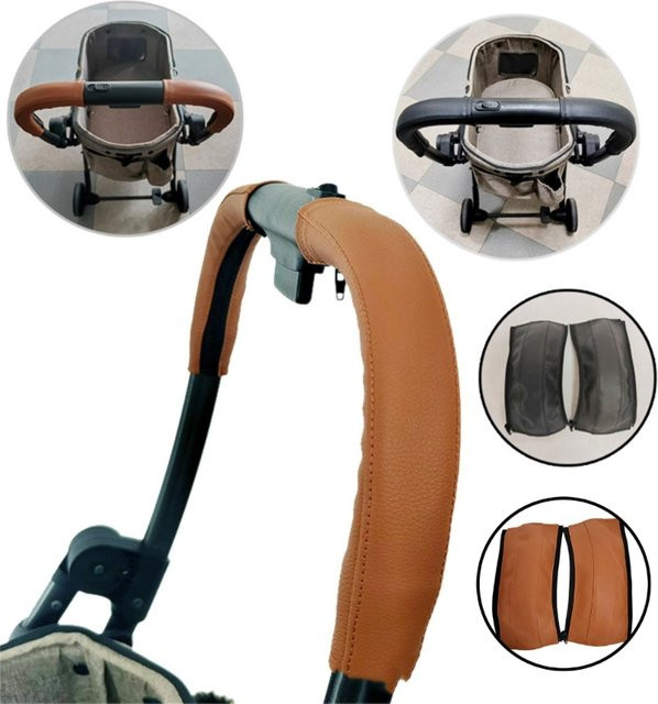 Universelle Lenkerabdeckung für Kinderwagen in Braun mit ergonomischem Design und rutschfester Textur - Bild 1