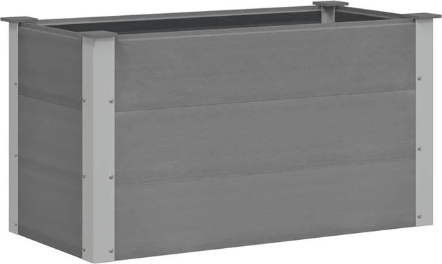 vidaXL Garten-Hochbeet aus WPC und Aluminium in Grau, B/T/H: 100 x 50 x 54 cm - Bild 1