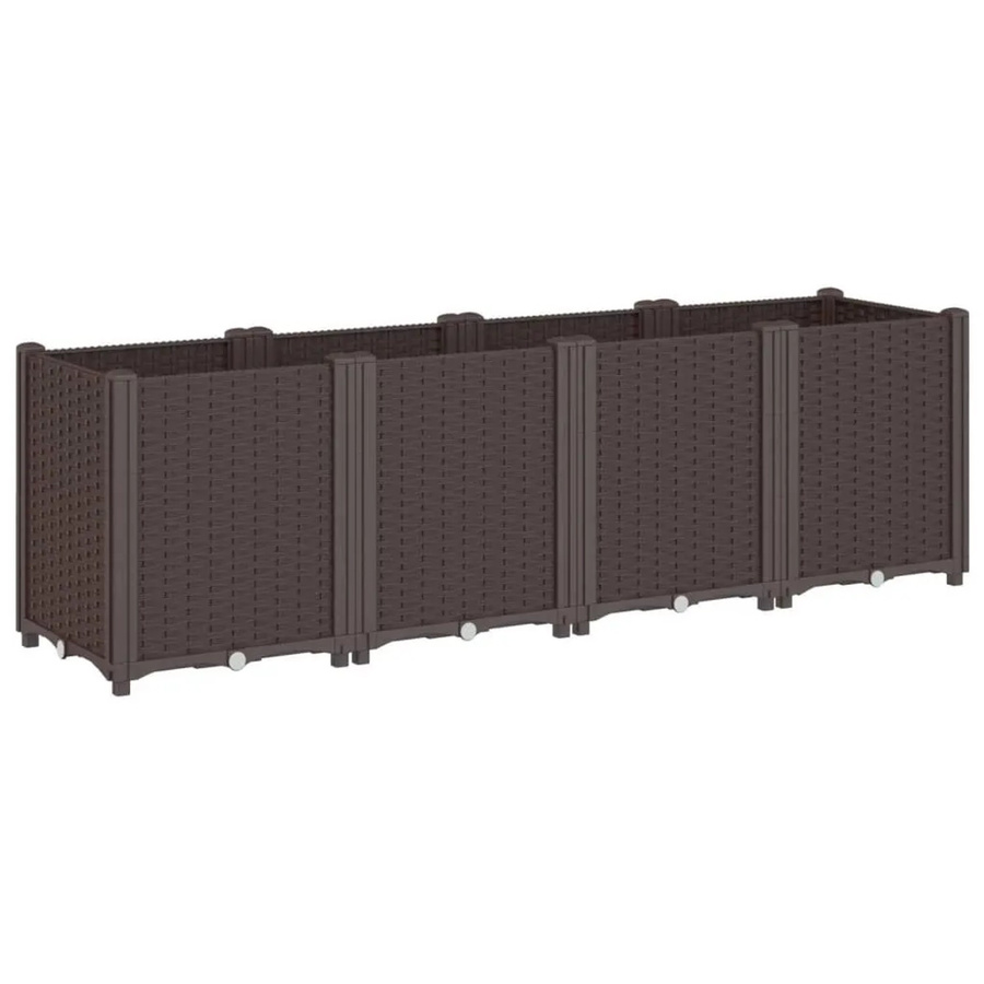 vidaXL Pflanzkübel Braun aus Polypropylen B/T/H: 160 x 40 x 53 cm - Bild 2