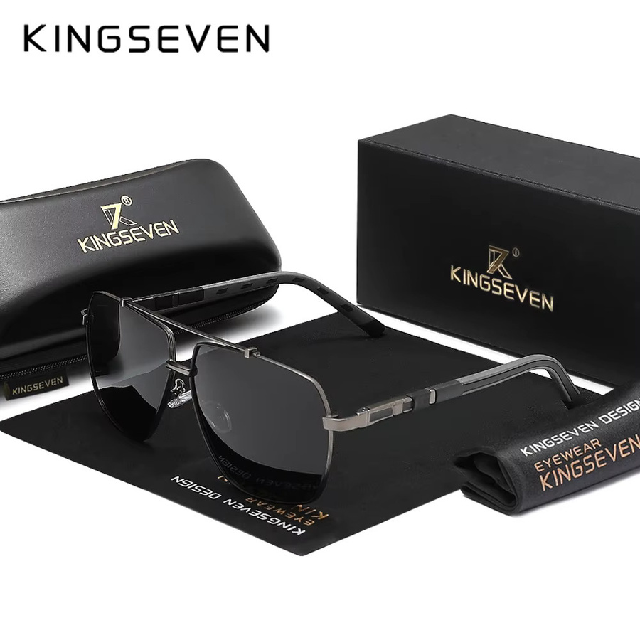 KINGSEVEN Sonnenbrille Aviator, Herren, Vollrand, Aluminium - Bild 2