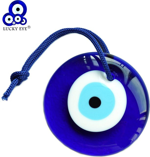Lucky Eye Glas Anhänger Blau Türkischer Böser Blick Wandbehang mit Seil Kette zur Dekoration für Zuhause und Auto - Bild 1