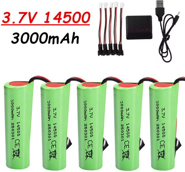 Teranty Li-Ionen-Akku 14500 3,7V 3000mAh in Grün für C2 D828 RC Stunt-Dumper Spielzeug-Zubehör - Bild 1