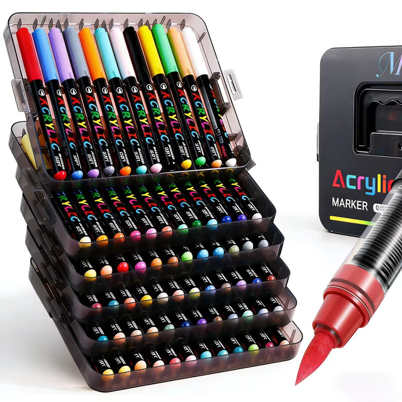 BUNKI Acryl-Pinselstift-Set mit direkt flüssiger Spitze in Multicolour für Kunst, Malerei und DIY-Basteln - Bild 5