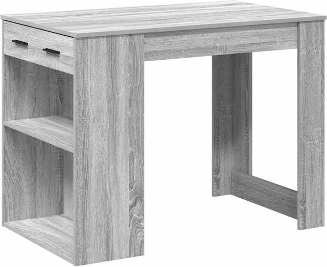 vidaXL Schreibtisch mit Schubladen und Ablage in Grau Sonoma, B/T/H: 102 x 62 x 77,5 cm - Bild 1