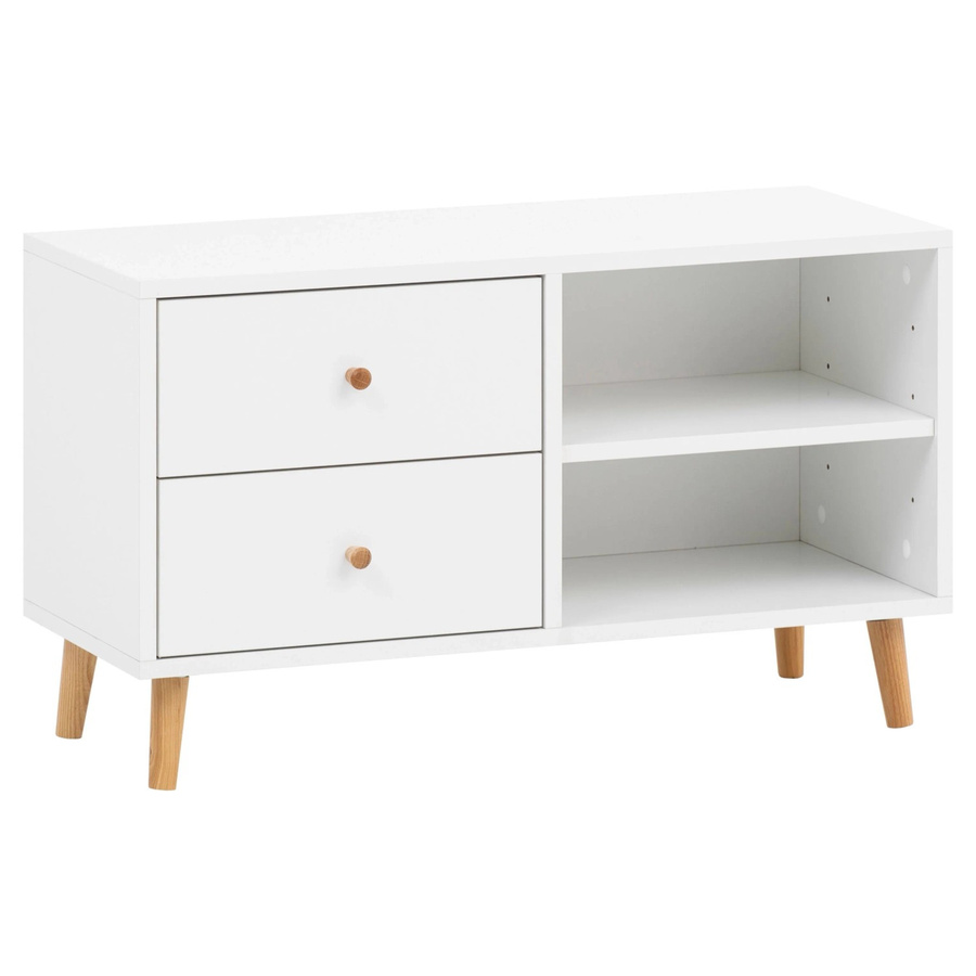 Schildmeyer Sitzbank Bjarne aus Eichenholz massiv Weiß-Matt B/H/T: 78,9 x 46,5 x 33 cm - Bild 1
