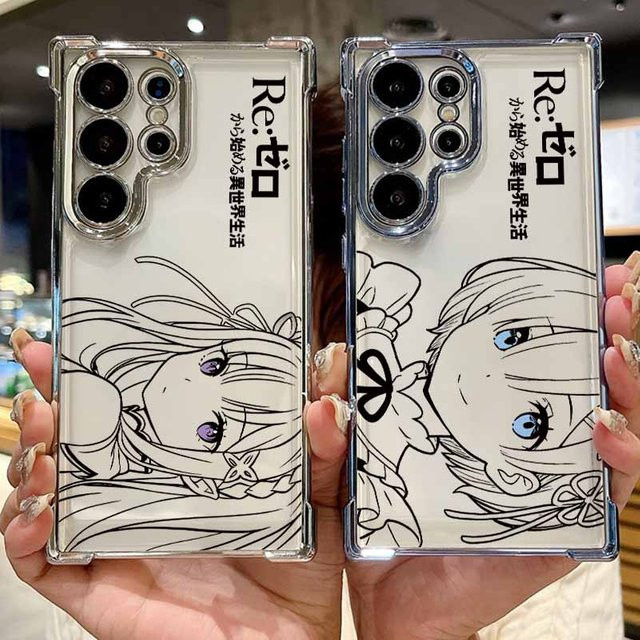 Rem Emilia Anime Handyhülle für Samsung Galaxy S26 S25 S24 S23 S22 S21 S20 Edge Ultra Plus FE, Sturzsichere Schutzhülle mit Galvanisierung - Bild 1