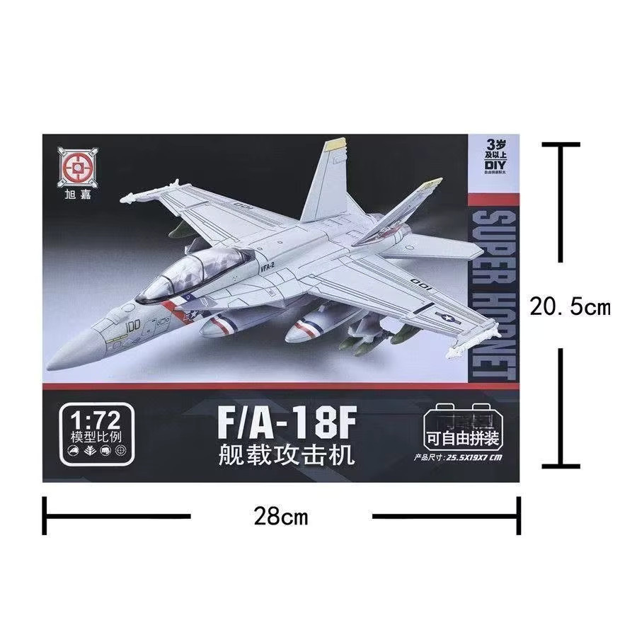 ZOCO US F18 F/A-18F Super Hornet Fighter, Flugzeugmodell, Maßstab 1:72, Kunststoff, ab 3 Jahren - Bild 2