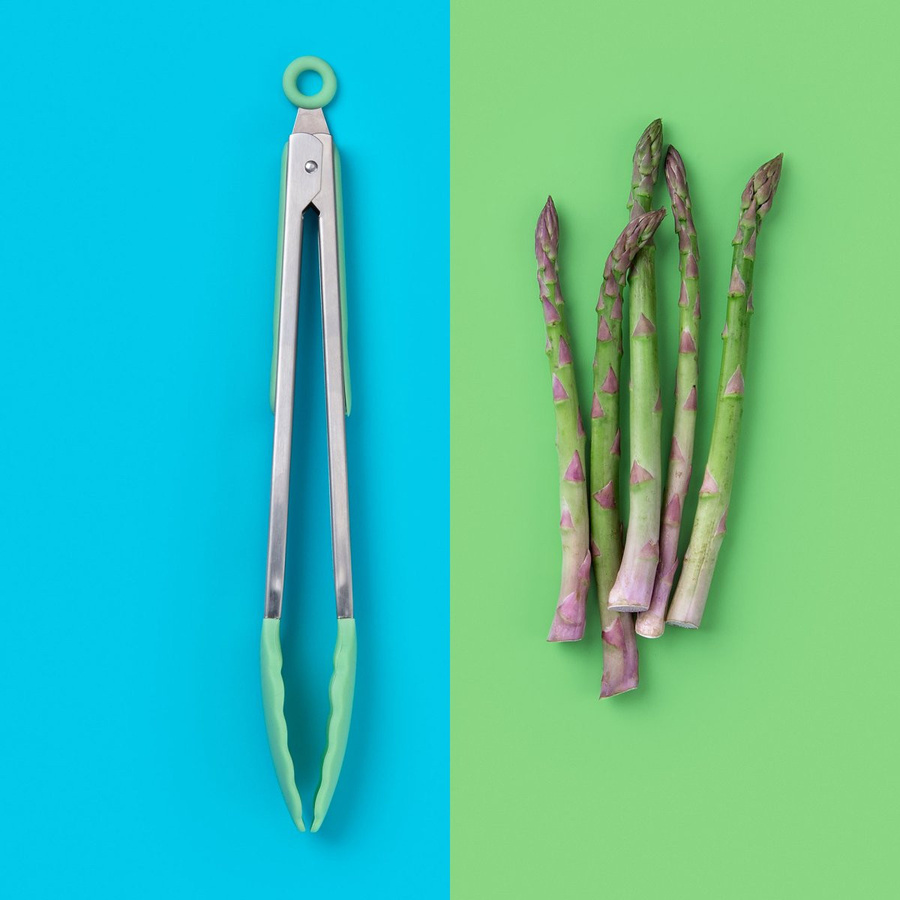 Tasty Servierzange Go Green aus Edelstahl und Silikon in Grün, hitzebeständig und spülmaschinenfest, Höhe: 34,5 cm - Bild 2