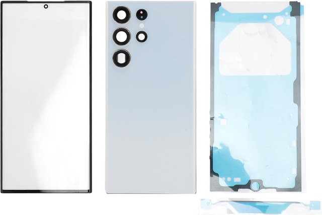 Samsung S23 Ultra 5G Ersatz-Rückglas mit vorinstallierter Kameralinse in Weiß - Bild 1
