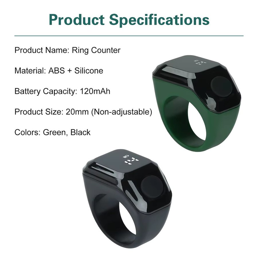 Aideepen Digitaler Ringzähler, Muslimischer Zikr-Ring, Unisex - Bild 2