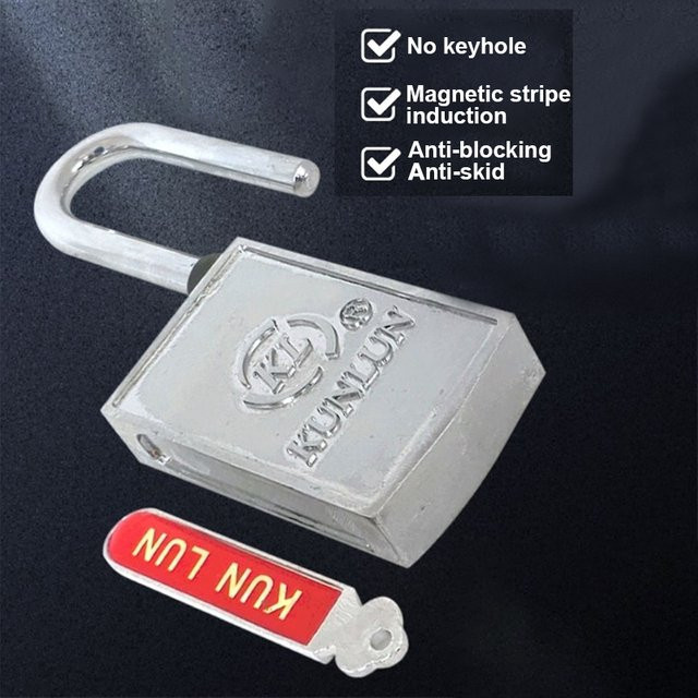 Magnetisches Passwortschloss von xmshxltd in Silber, rostfreies Induktions-Vorhängeschloss mit Anti-Blockierung für Hebeltüren und den Außenbereich - Bild 1