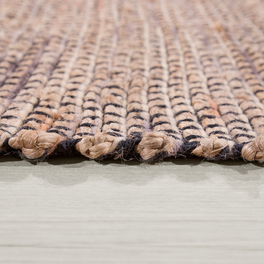 Handwebteppich Orkide in Beige aus Wolle und Jute im Boho-Stil, B/T: 60 x 100 cm - Bild 2