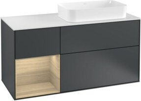 V&B Waschtischunterschrank Finion in Mattblau lackiert, Breite: 120 cm, Tiefe: 50,1 cm, Höhe: 50,1 cm - Bild 1