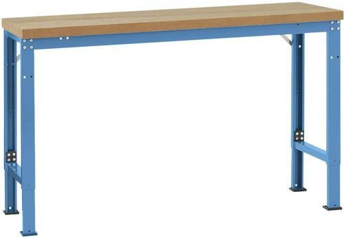 Manuflex WP6042.5012 Werkbank Grundmodul höhenverstellbar in Licht-Blau (RAL 5012) B/T/H: 200 x 125 x 70 cm - Bild 1