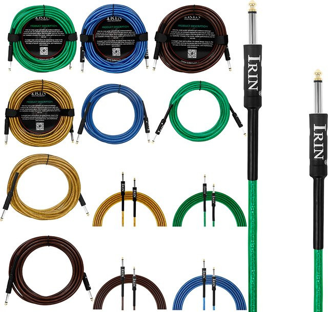 IRIN Gitarren-Audiokabel mit 6,35mm Stecker in Grün - Bild 1