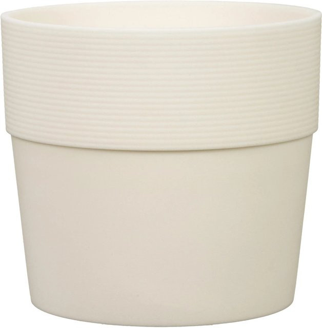 Scheurich Pflanzgefäß Groove in Creme-beige aus Kunststoff mit Rillen, Durchmesser: 17 cm - Bild 1