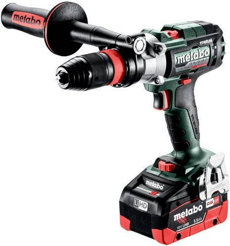 Metabo SB 18 LTX-3 BL Q I Metal Akku-Schlagbohrschrauber bürstenlos mit 18V, 2x 5,5Ah LiHD Akkus, Ladegerät und metaBOX 145 Koffer in Grün - Bild 1