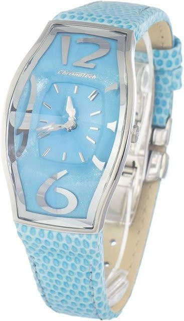 CHRONOTECH Analoguhr, Quarz, Edelstahl, Blau, Damen - Bild 1