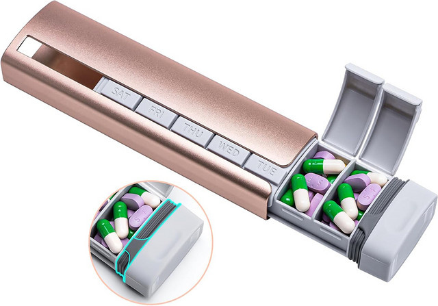 Labelife Pillendose aus Aluminium, 7 Tage, Metall - Bild 1