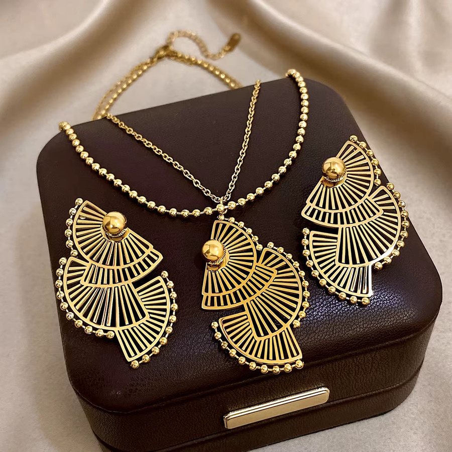 Greatera Chic Anhänger und Ohrringe, Edelstahl, Perle, Gold, Damen - Bild 2