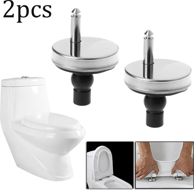 VIBRATITE Toilettensitzscharniere Set mit Soft-Close und Quick-Release Funktion in Silber - Bild 1