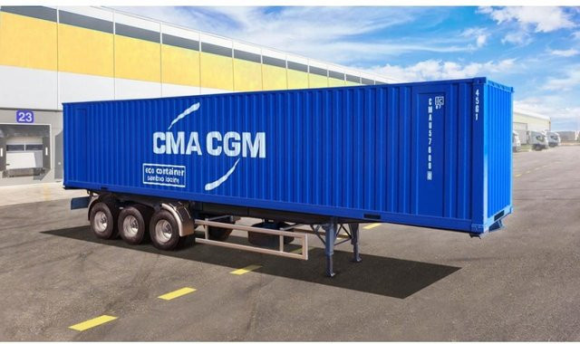 Italeri Container Auflieger 40Ft, Modellfahrzeug, 1:24, Blau - Bild 1